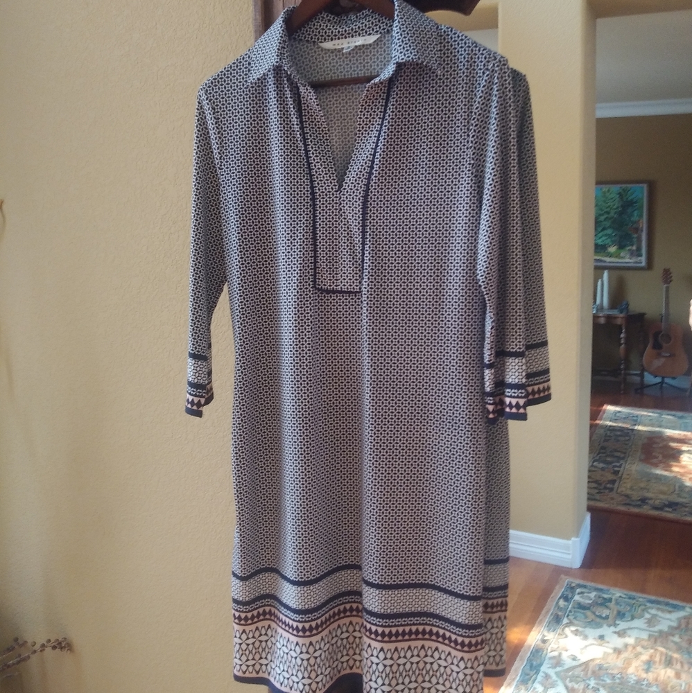Max Studio Dress Blue & White M